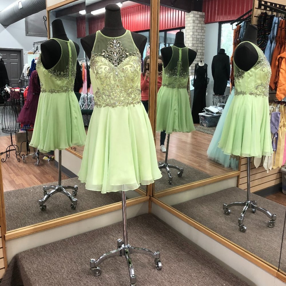 Homecoming Dress by Rachel Allan Lime green